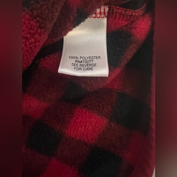 Croft & Barrow Red Black Buffalo Plaid Full Zip Fleece Jacket Coat XL Warm - Picture 5 of 7